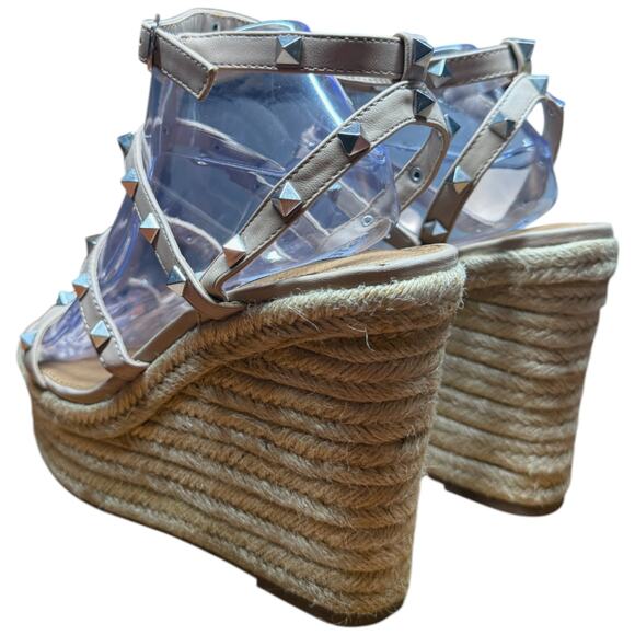 STEVE MADDEN Women's 10M Strappy Studded Cage.Espadrille Wedge Sandals - Picture 2 of 10